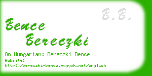 bence bereczki business card